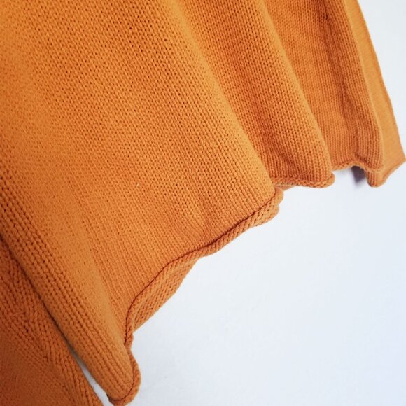 Eileen Fisher 100% Cotton Knit Round Neck Pullover Sweater Size L Coastal Orange - Picture 11 of 13
